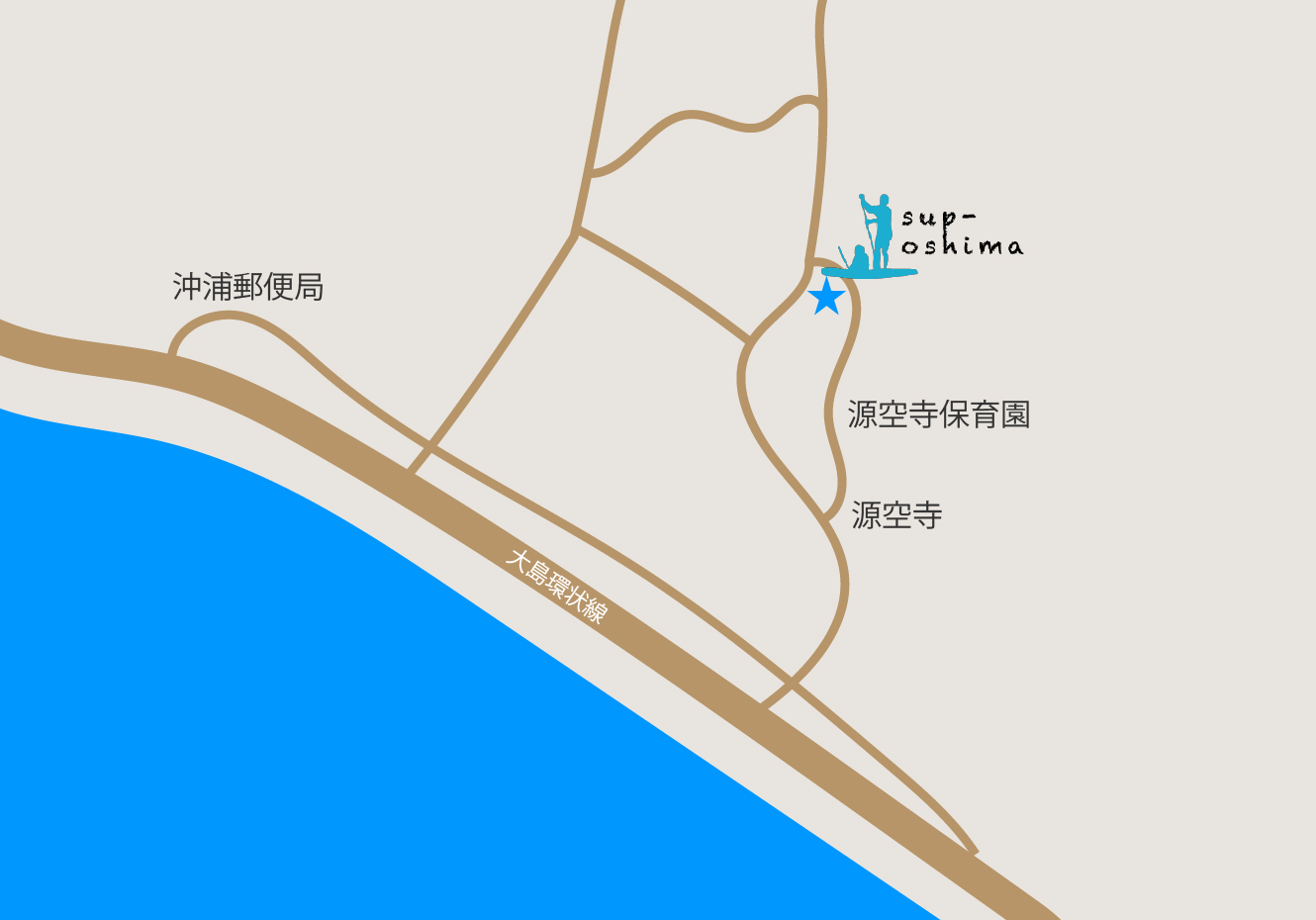 sup-oshimaまでの地図